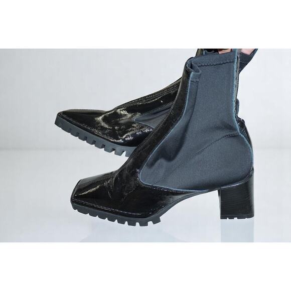 ASOS DESIGN Remix premium leather sock boots in black NWOB size 7 - Picture 8 of 11